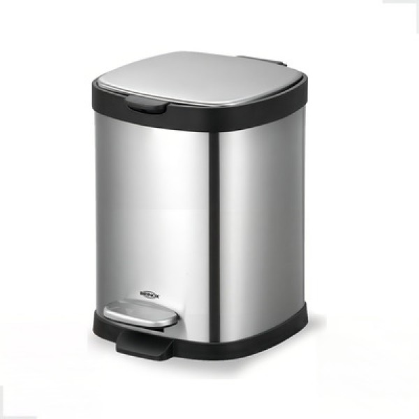 Encontraproduto.com.br - Lixeira Inox Pedal E Balde Frame 6l Inox Brinox 29x22x29,2cm
