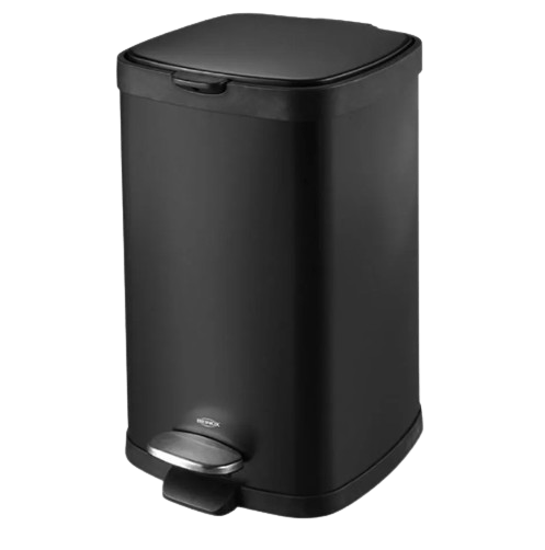 Encontraproduto.com.br - Lixeira Aço Carbono Pedal Balde Frame 12L Preto Brinox - (3065/100)
