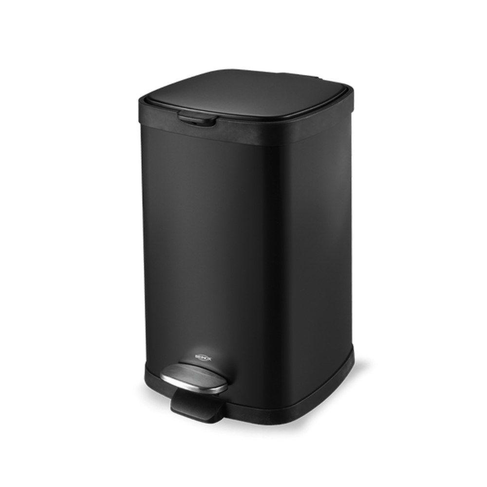 Encontraproduto.com.br - Lixeira Aço Carbono Pedal Balde Frame 12L Preto Brinox - (3065/100)