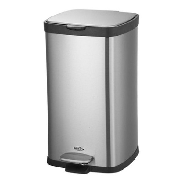 Encontraproduto.com.br - Lixeira Aço Inox Pedal Balde Frame 20L Brinox 35,5x27x47,7cm