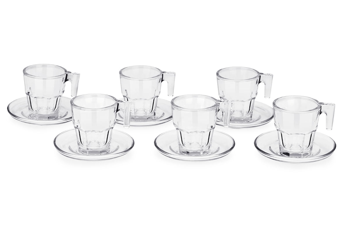 Encontraproduto.com.br - Conjunto de 6 Xicaras Café com pires Pavillion 70Ml - Haus Concept