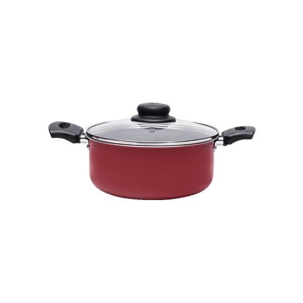 Encontraproduto.com.br - Panela Feirinha Ou Caçarola Com Tampa Ruby Vermelha Sortida Brinox