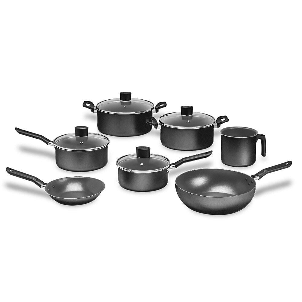 Encontraproduto.com.br - Jogo de Panelas Brinox Antiaderente Pro-Flon 7 Peças Ebony Preto