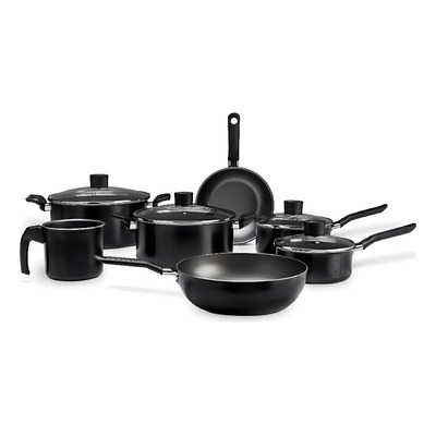 Encontraproduto.com.br - Jogo de Panelas Brinox Antiaderente Pro-Flon 7 Peças Ebony Preto