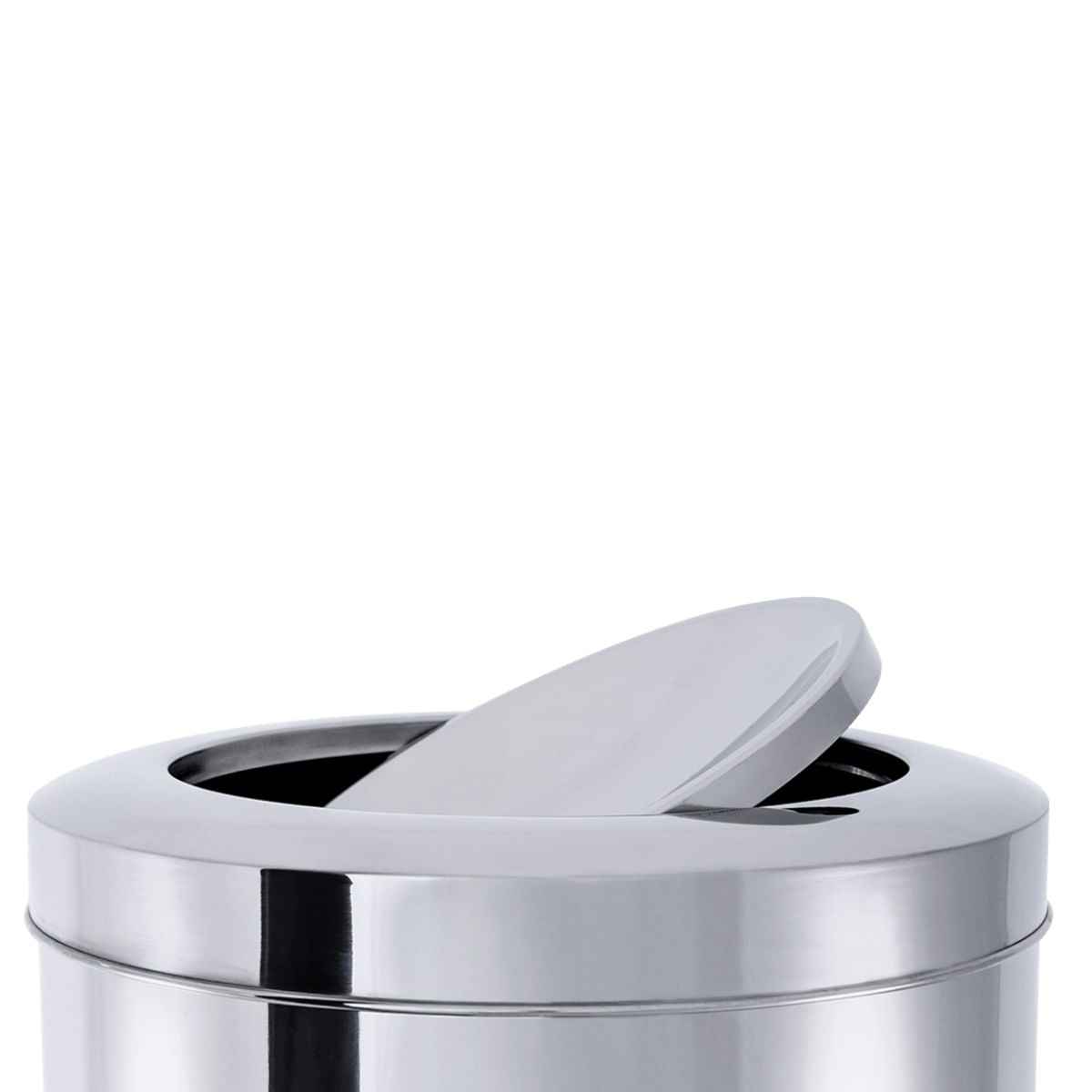 Encontraproduto.com.br - Lixeira Inox  Tampa Basculante 47Litros Decorline 30x70