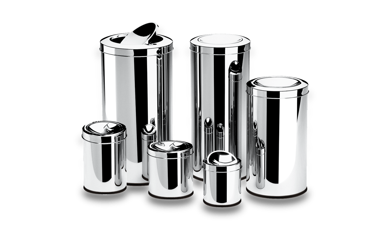 Encontraproduto.com.br - Lixeira Inox Tampa Basculante 64L Decorline 35x70cm