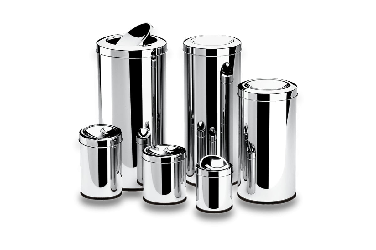 Encontraproduto.com.br - Lixeira Inox Tampa Basculante 64L Decorline 35x70cm