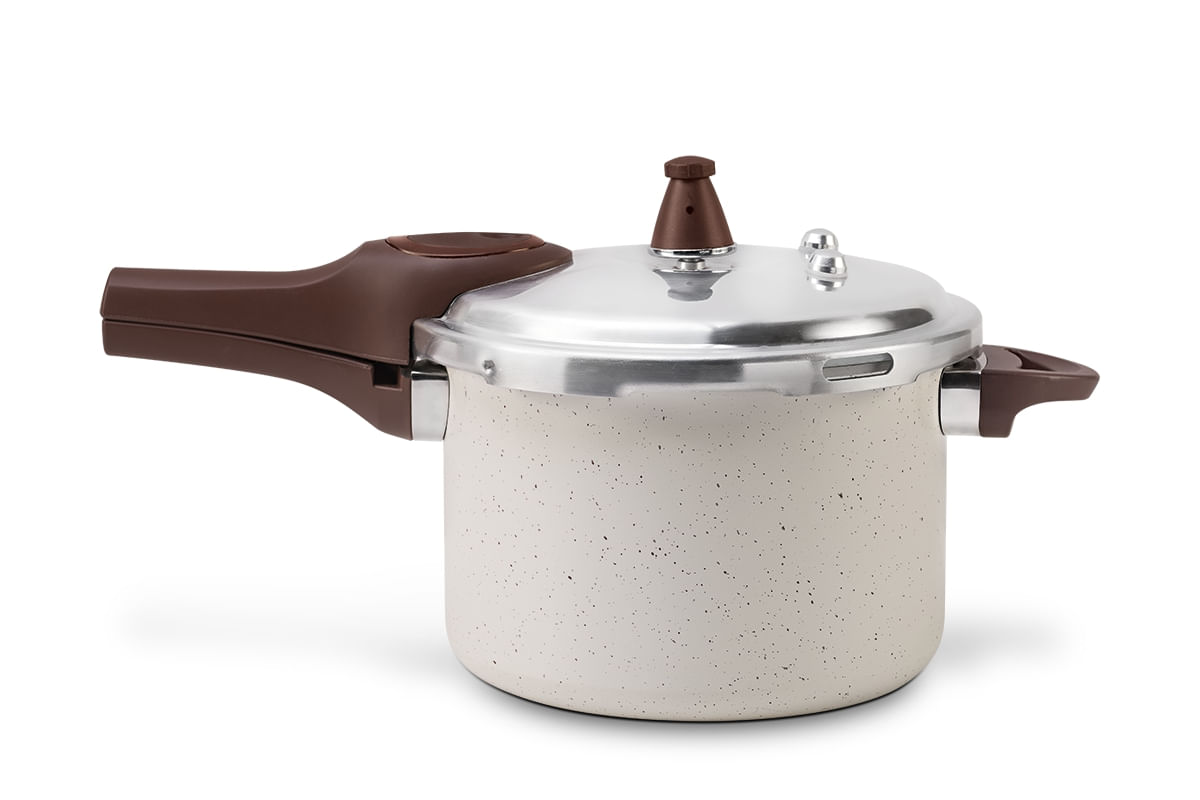 Panela de Pressão Antiaderente Ceramic Life Pressure 4,2L com Indução Vanilla