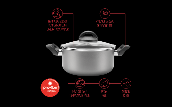 Encontraproduto.com.br - Caçarola com Tampa - Chilli Ø 20 x 10 cm - 2,65 L