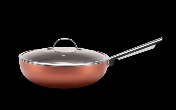Encontraproduto.com.br - Wok com Tampa - Curry 28 x 8 cm