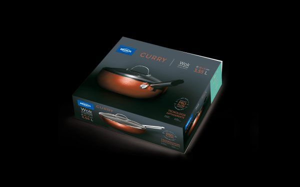 Encontraproduto.com.br - Wok com Tampa - Curry 28 x 8 cm