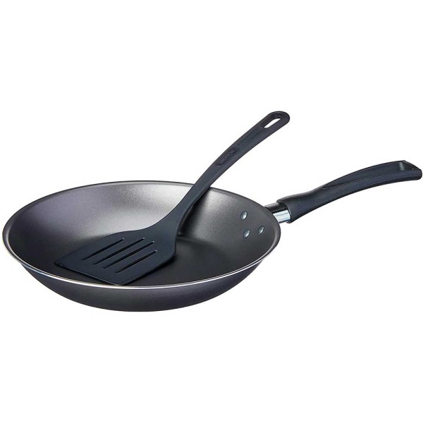 Encontraproduto.com.br - Frigideira Antiaderente Com Espátula 22 Cm Grafite Garlic Brinox 7001/426