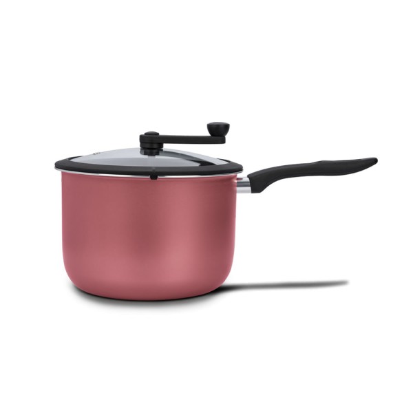 Encontraproduto.com.br - Pipoqueira Brinox Pic Poc cereja 5,5L - antiaderente pro-flon, aluminio 1,6 mm, misturador de nylon, três saídas de vapor - Linha Especiarias
