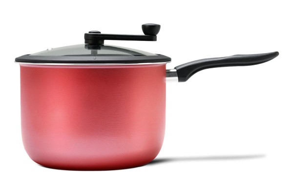Encontraproduto.com.br - Pipoqueira Brinox Pic Poc cereja 5,5L - antiaderente pro-flon, aluminio 1,6 mm, misturador de nylon, três saídas de vapor - Linha Especiarias