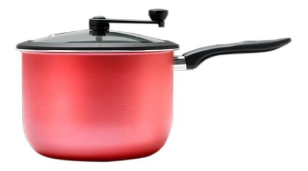 Encontraproduto.com.br - Pipoqueira Brinox Pic Poc cereja 5,5L - antiaderente pro-flon, aluminio 1,6 mm, misturador de nylon, três saídas de vapor - Linha Especiarias