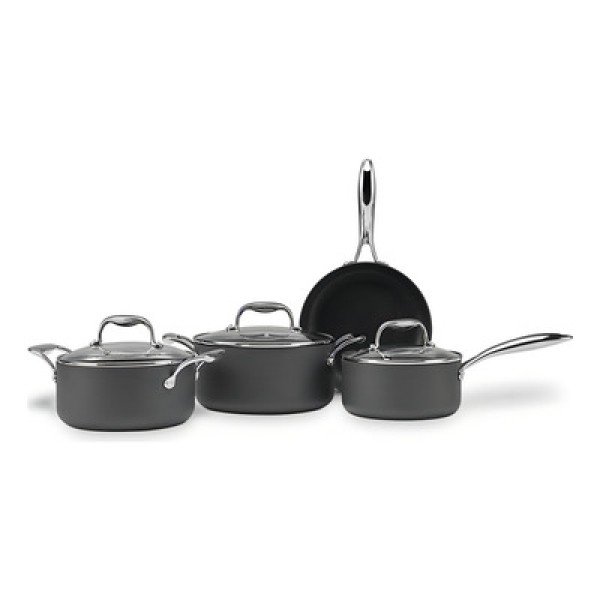 Encontraproduto.com.br - Jogo de Panelas Brinox Antiaderente Pro-Flon Premium 4 Peças Diamond com Indução Cinza