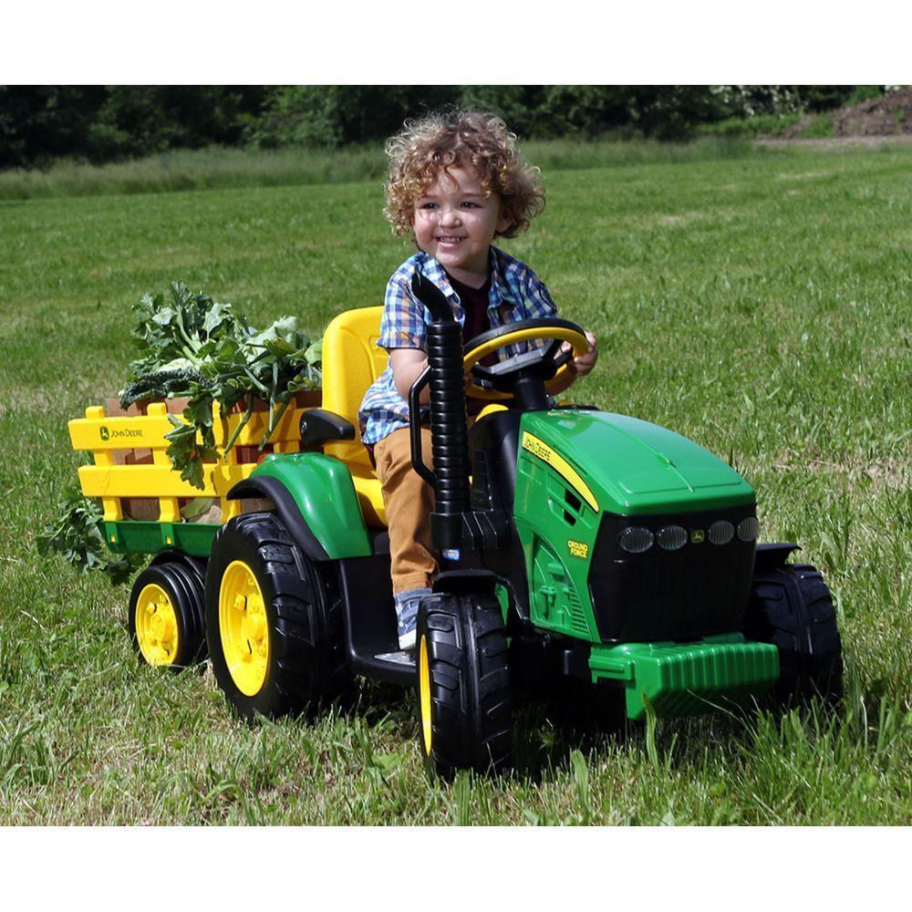Encontraproduto.com.br - Trator Eletrico Infantil Peg-pérego John Deere Ground Force 12v Verde E Amarelo U