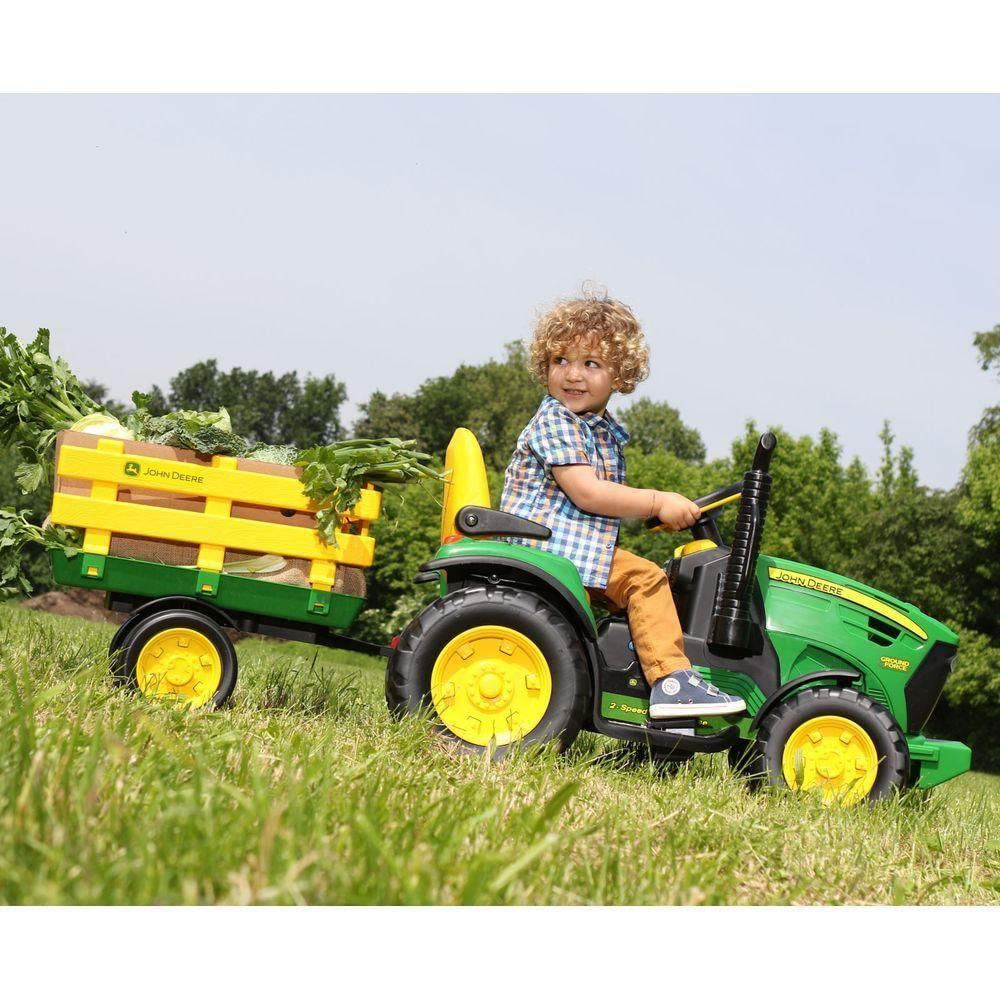 Encontraproduto.com.br - Trator Eletrico Infantil Peg-pérego John Deere Ground Force 12v Verde E Amarelo U