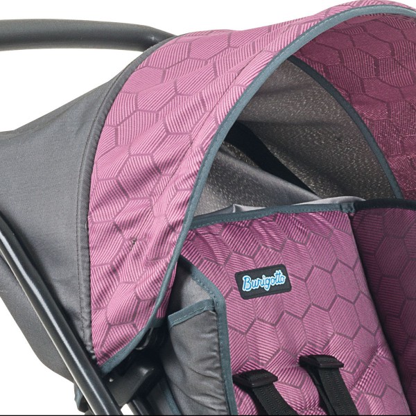 Encontraproduto.com.br - Carrinho de Bebê Passeio Burigotto 6 Rodas 4 Posições Suporta Crianças de Até 15Kg Rio K-Geo IXCA2056PR56 Rosa