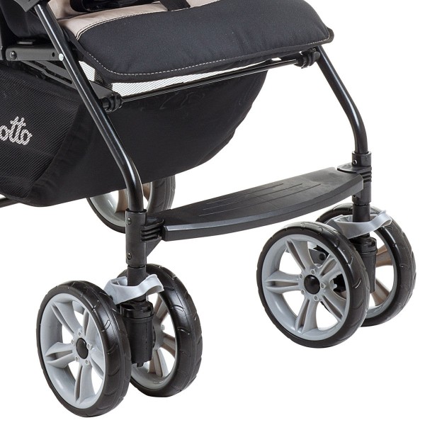 Encontraproduto.com.br - Carrinho de Bebê Passeio Burigotto 6 Rodas 4 Posições Suporta Crianças de Até 15Kg AT6 K IXCA2055PR02 Bege