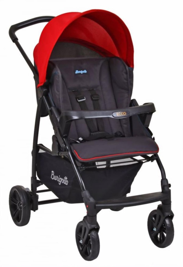 Encontraproduto.com.br - Carrinho para Bebê Burigotto Ecco Cinza com Vermelho