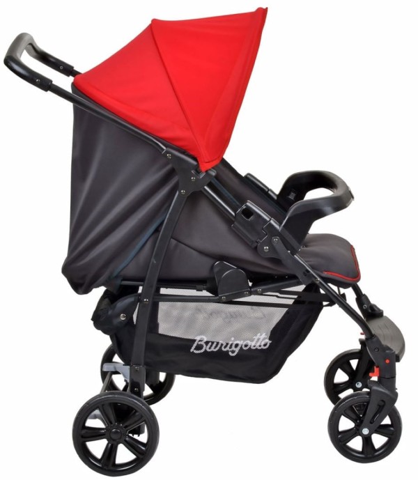 Encontraproduto.com.br - Carrinho para Bebê Burigotto Ecco Cinza com Vermelho