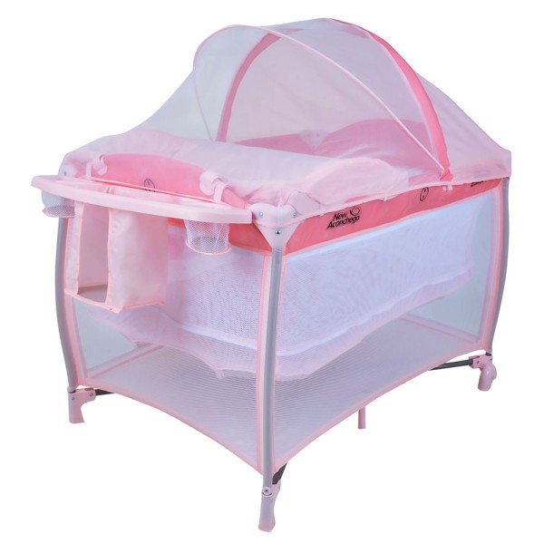 Encontraproduto.com.br - Berço New Aconchego Rosa 9 a 15 Kg - Burigotto