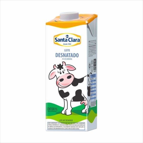 Encontraproduto.com.br - Leite UHT Desnatado Santa Clara 1 Litro