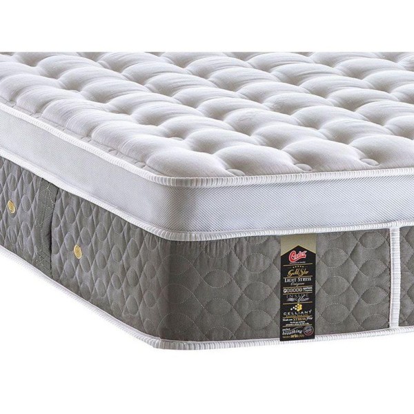 Encontraproduto.com.br - Colchão Solteiro Molas Ensacadas Pocket Gold Star Light Stress Oxygen New Plush Euro Pillow88x188x32