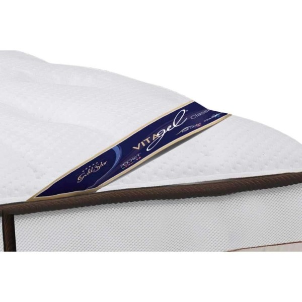 Encontraproduto.com.br - Cama Box King: Colchão Molas Pocket Ensacadas Castor Gold Star Vitagel Class + Base White(193X203)