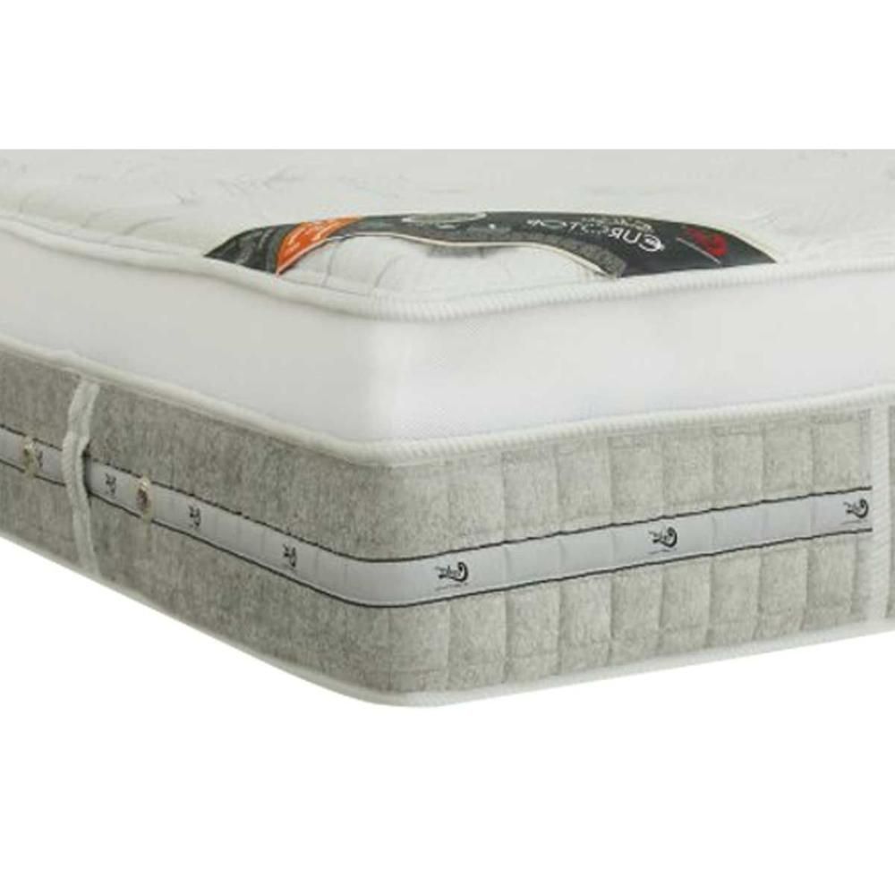 Cama Box Baú Queen: Colchão Molas Castor Pocket Summer Winter + Base Crc Courano White(158X198)
