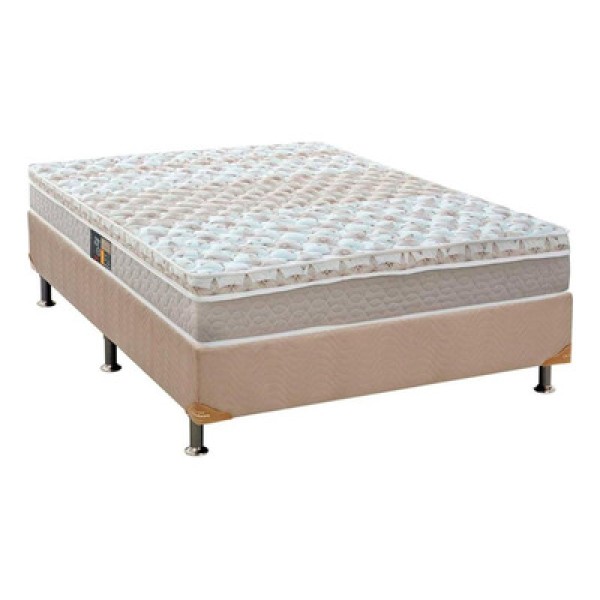 Encontraproduto.com.br - Cama Box Casal: Colchão Molas Ensacadas Castor Pocket Class + Base Crc Suede Clean(138X188)
