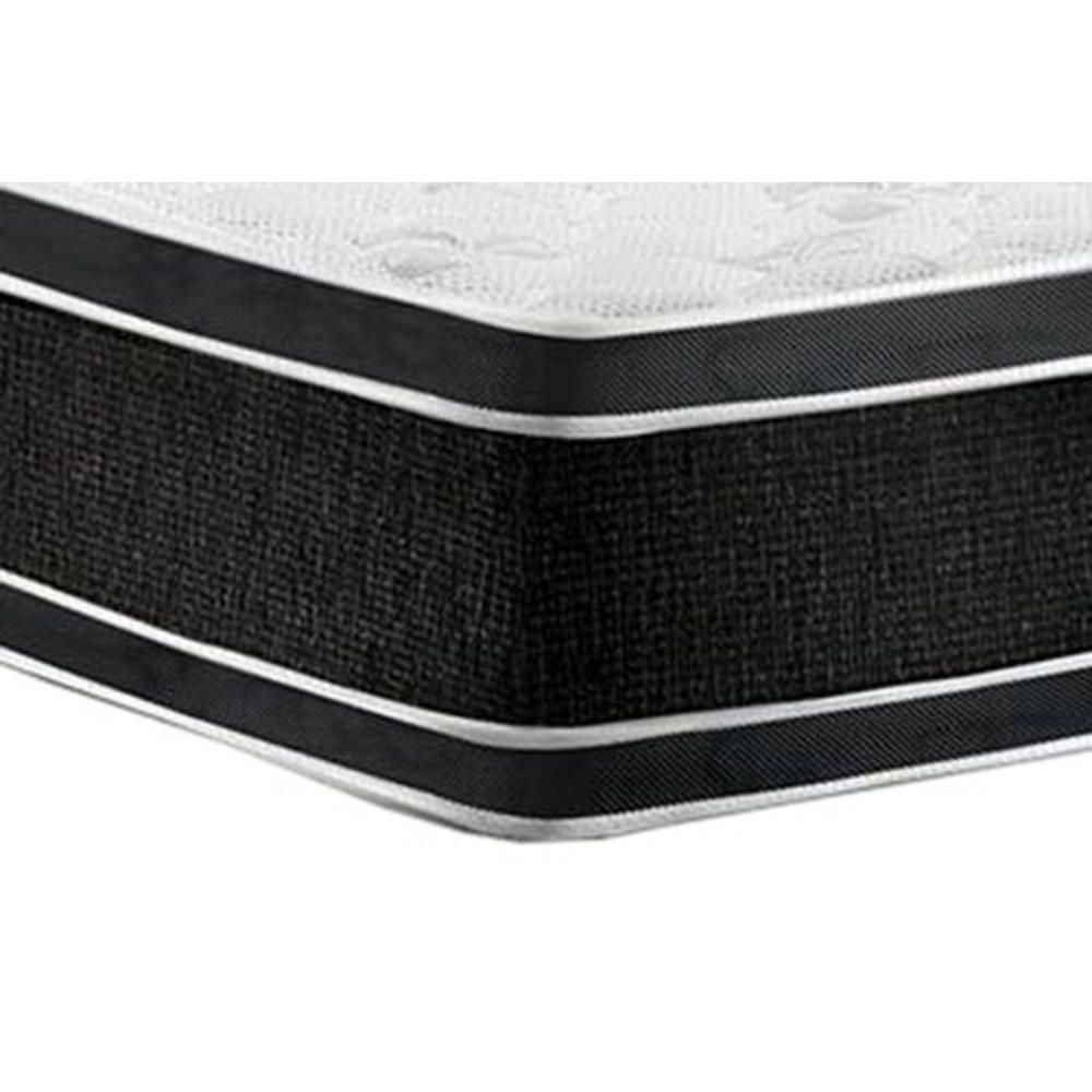 Encontraproduto.com.br - Cama Box Casal: Colchão Espuma Castor D33 Black E White + Base Crc Suede Gray(138X188)