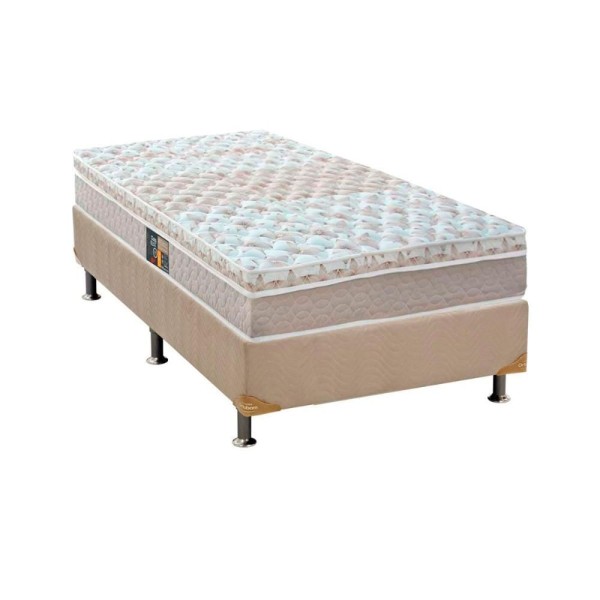 Encontraproduto.com.br - Cama Box Solteiro: Colchão Molas Ensacadas Castor Pocket Class + Base CRC Suede Clean(88x188)