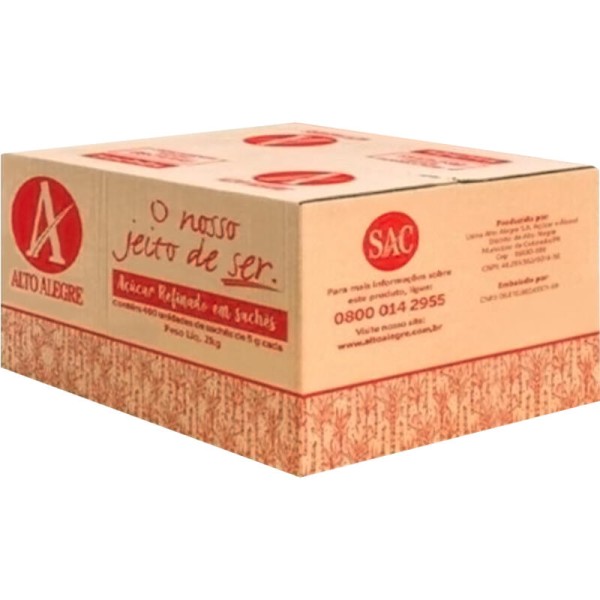 Encontraproduto.com.br - Açúcar Refinado Alto Alegre Minissachê Caixeta com 400x5g