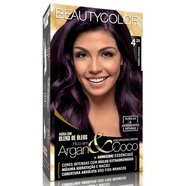 Encontraproduto.com.br - Tintura para Cabelo Beauty Color 4.20 Violeta Intenso 1 Kit