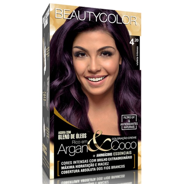 Encontraproduto.com.br - Tintura para Cabelo Beauty Color 4.20 Violeta Intenso 1 Kit