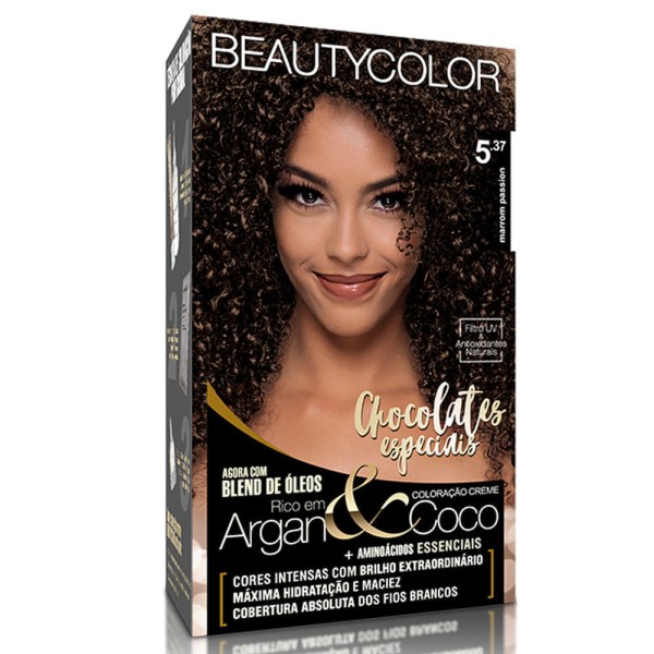 Encontraproduto.com.br - Tintura Beauty Color Kit 5 37 Marrom Passion