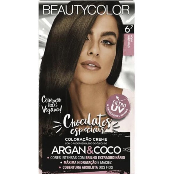 Encontraproduto.com.br - Tintura Beauty Color Kit 6 7 Chocolate Suíço