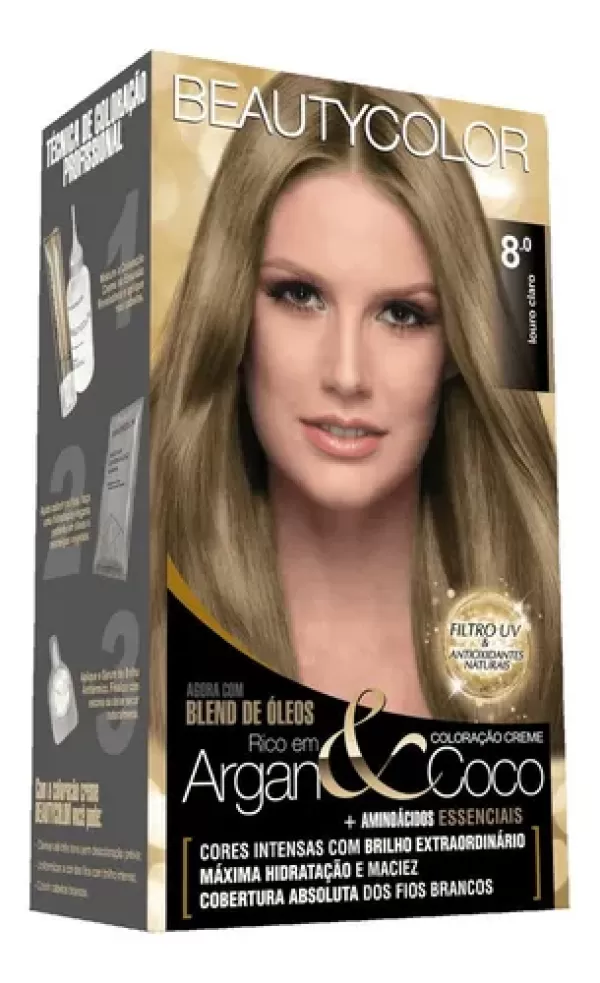 Tintura Beauty Color N 8 0 Louro Claro 1 Kit