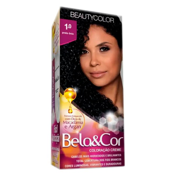 Encontraproduto.com.br - Kit Coloração Bela & Cor 1.0 Preto Ônix BeautyColor