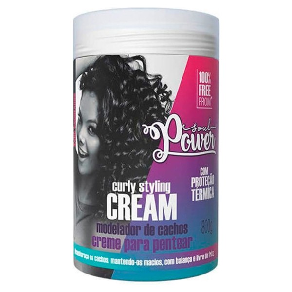 Encontraproduto.com.br - Creme Para Pentear 800g Curly Styling Modelador De Cachos - Soul Power