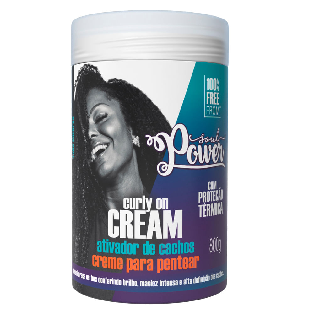 Encontraproduto.com.br - Creme para Pentear Soul Power Curly on Cream Ativador de Cachos Potão 800g