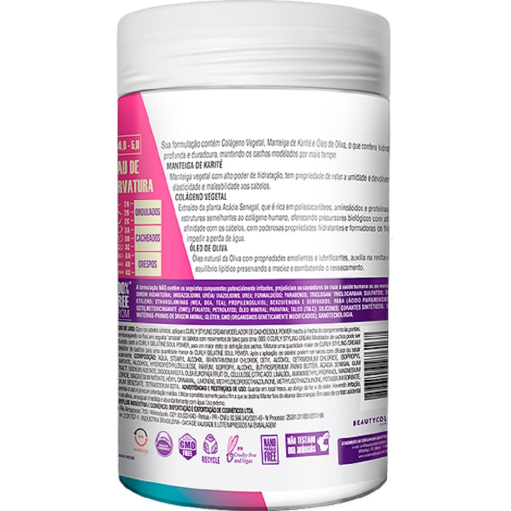 Encontraproduto.com.br - Creme para Pentear Soul Power Curly on Cream Ativador de Cachos Potão 800g