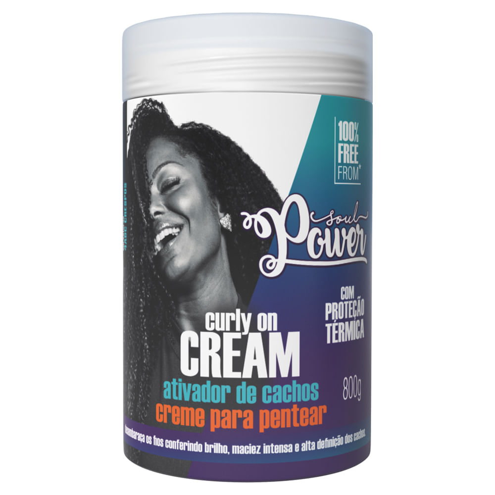 Encontraproduto.com.br - Creme para Pentear Soul Power Curly on Cream Ativador de Cachos Potão 800g