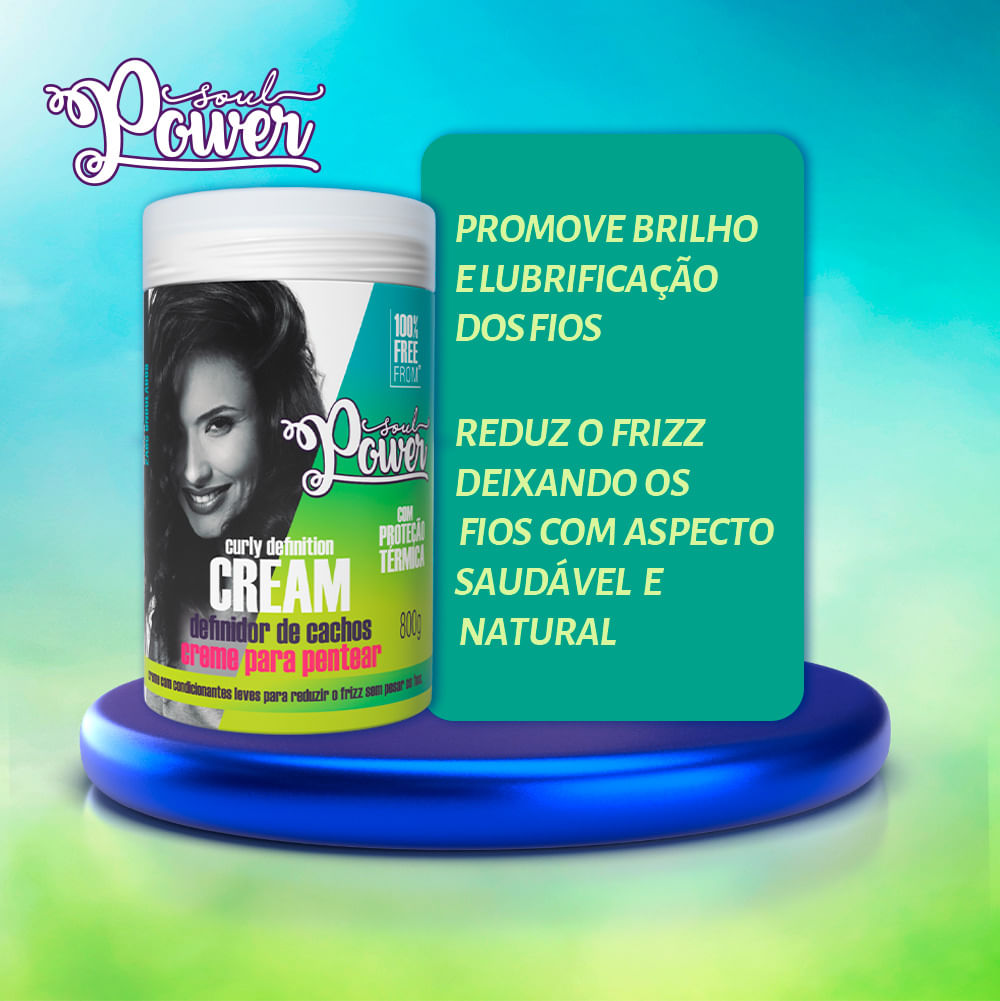 Encontraproduto.com.br - Creme Para Pentear 800g Curly Definition Definidor De Cachos - Soul Power