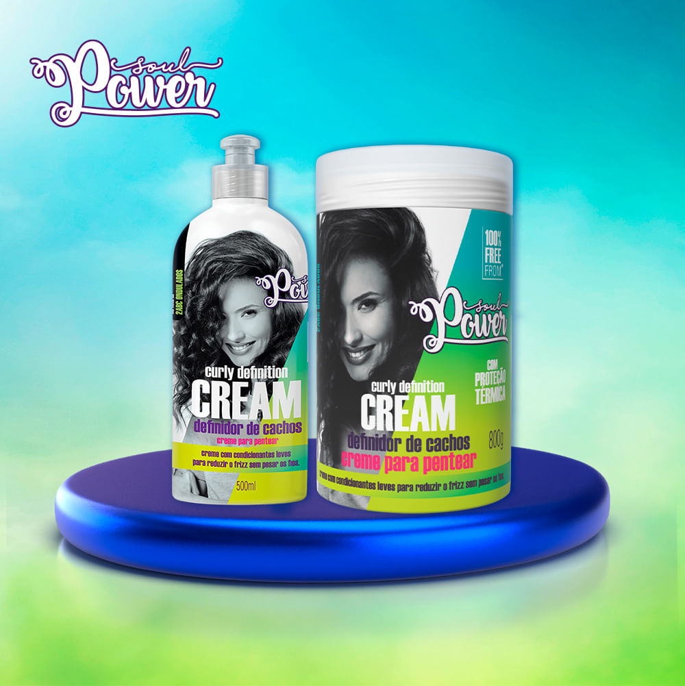 Encontraproduto.com.br - Creme Para Pentear 800g Curly Definition Definidor De Cachos - Soul Power