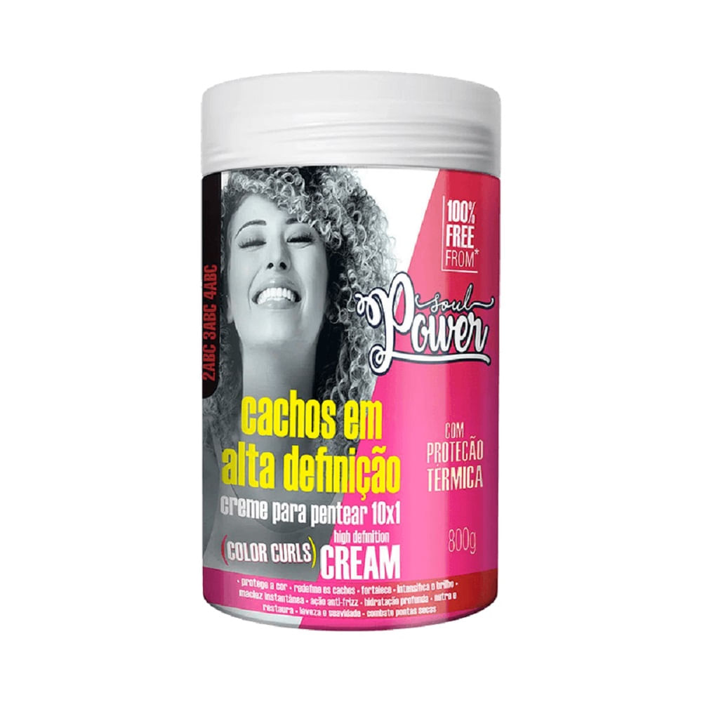 Encontraproduto.com.br - Creme Para Pentear Color Curls High Definition Soul Power 800g
