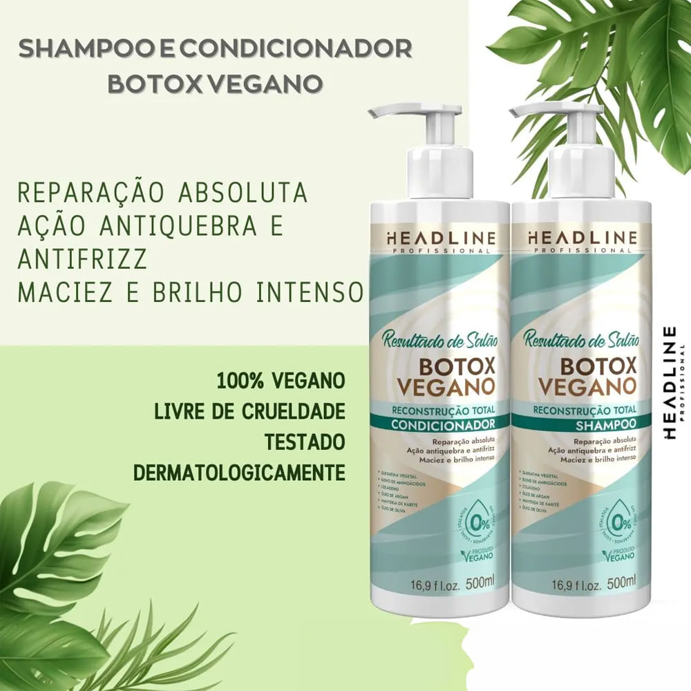 Encontraproduto.com.br - Kit Shampoo + Condicionador Headline Botox Vegano 1000ml