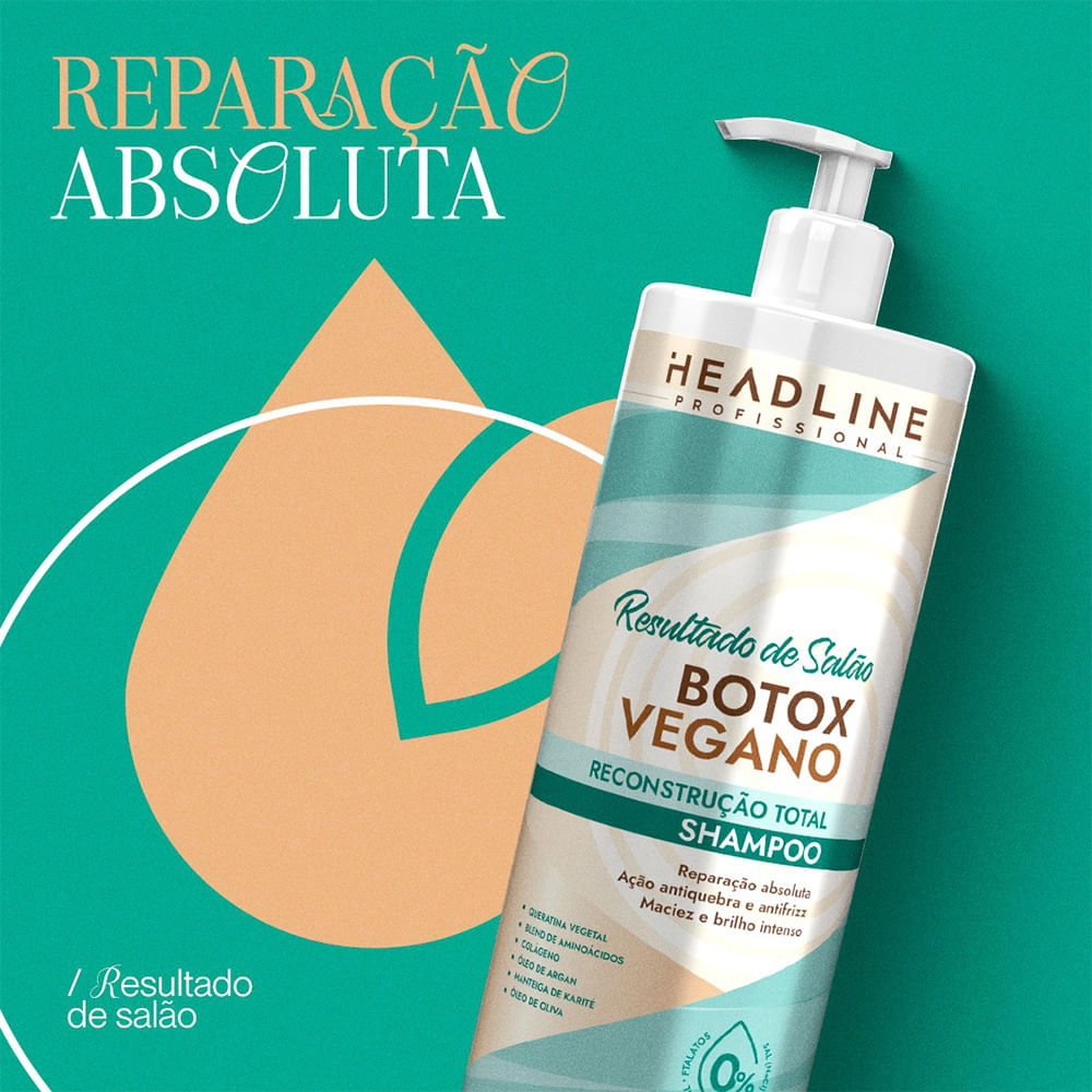 Encontraproduto.com.br - Kit Shampoo + Condicionador Headline Botox Vegano 1000ml